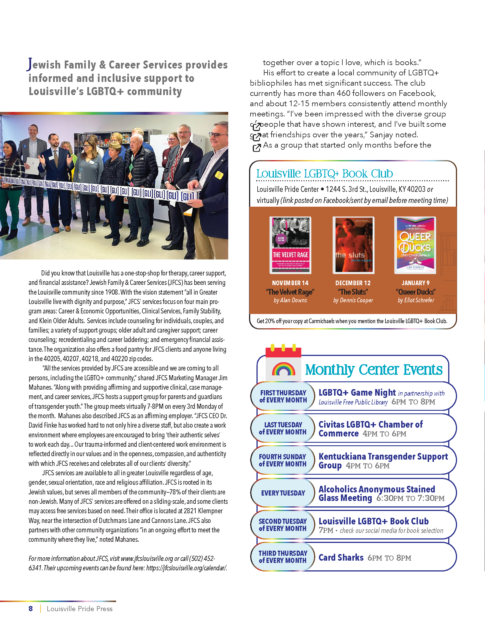Fall 2023 newsletter — page 8 (back cover)