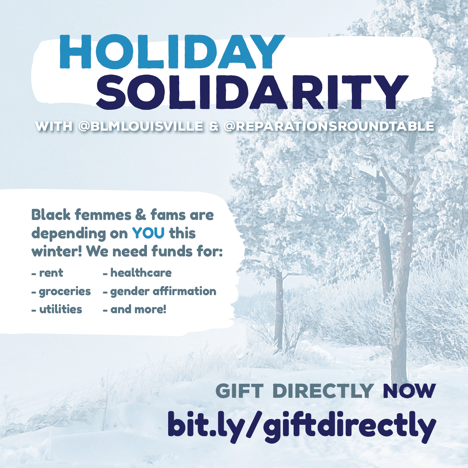 Reparations Roundtable — Holiday solidarity appeal graphic