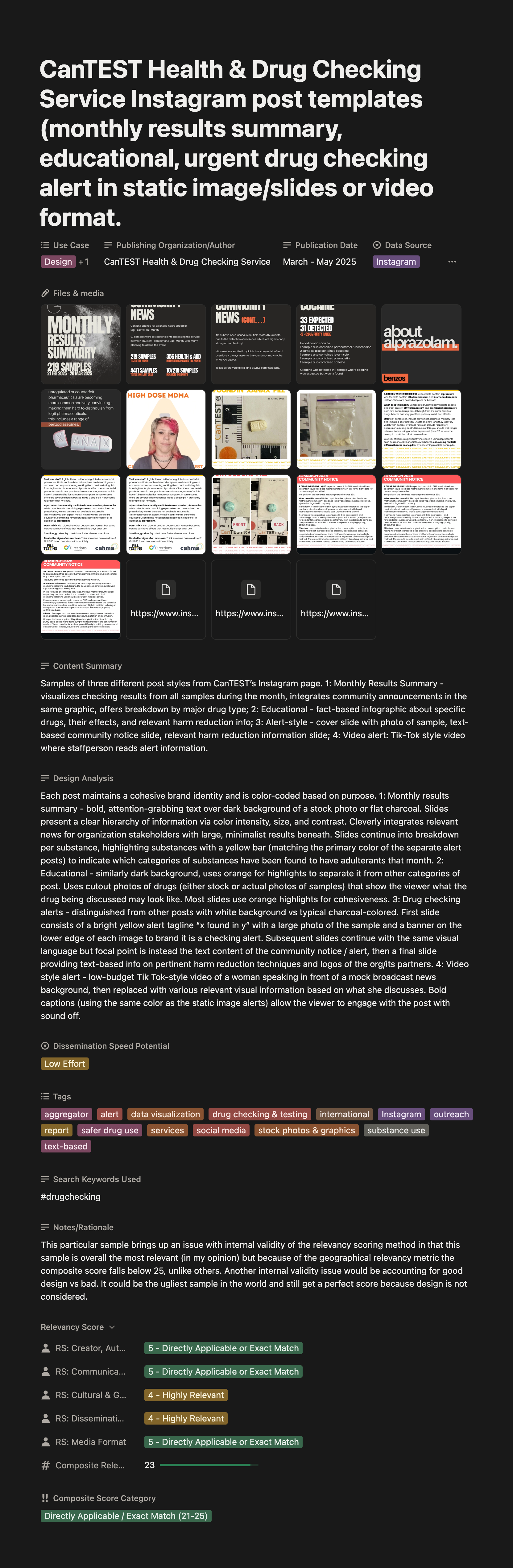 Notion Found Media Gallery — Individual Sample Entry