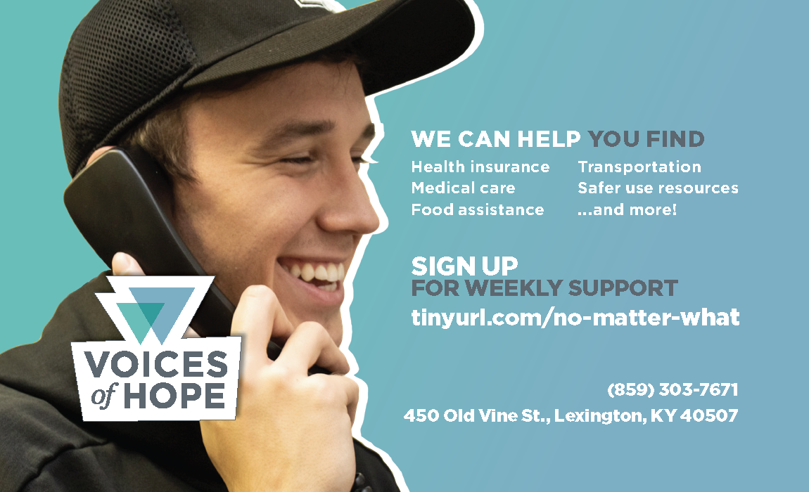Voices of Hope — No Matter What business card, back
